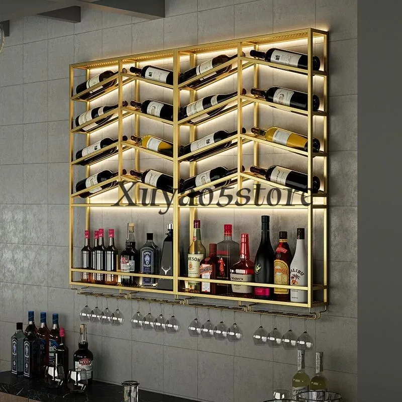 Iron Wall Mounted Wine Rack Display Bottle Holder Kitchen Bar Home Decorative Storage Organizer