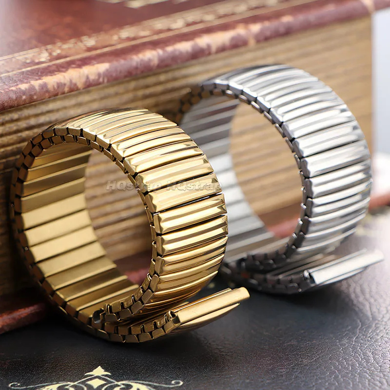 탄성 금속 스트랩 12mm 14mm 16mm 18mm 20mm 스테인레스 스틸 확장 시계 밴드 스포츠 교체 스트레치 팔찌 액세서리