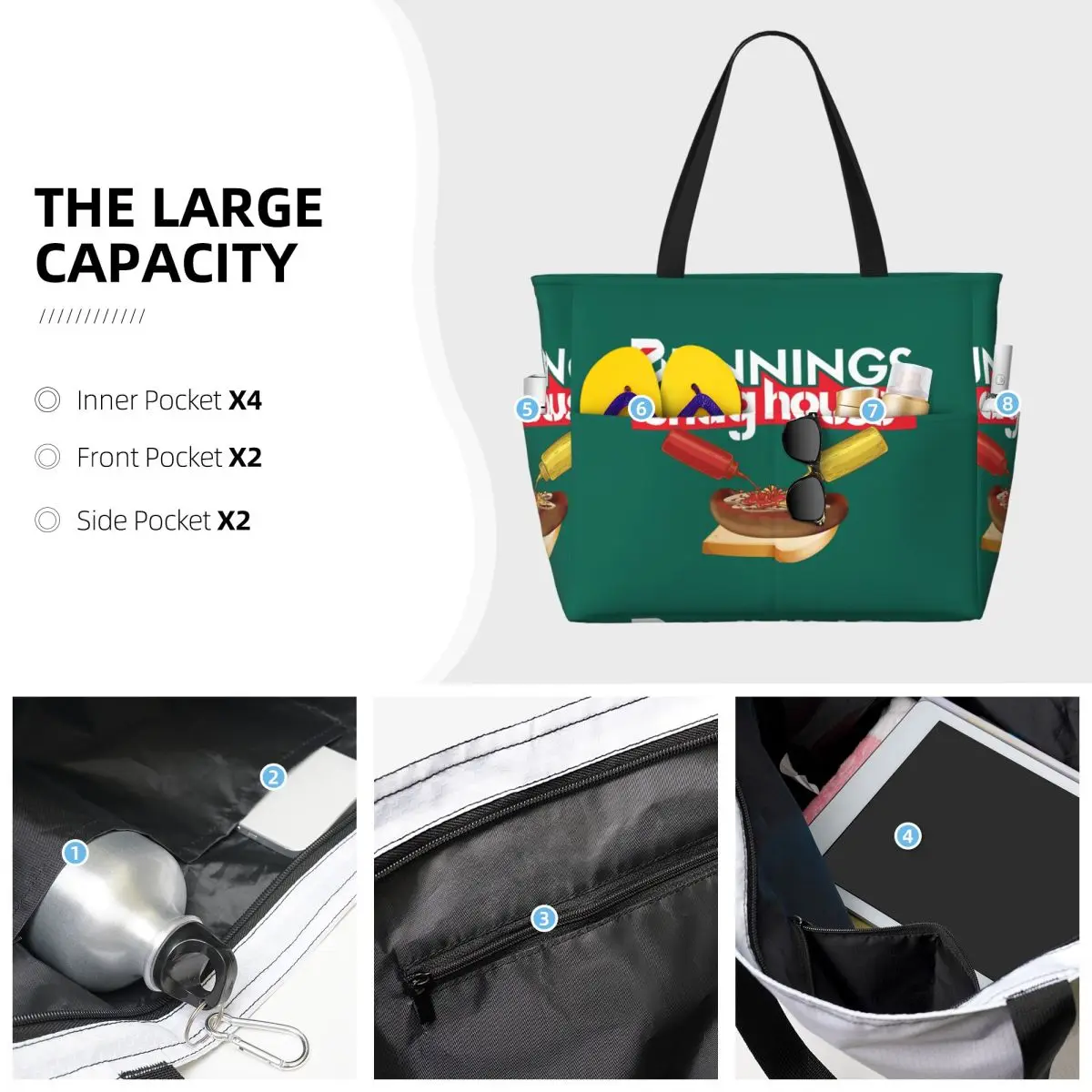Bunnings Snaghouse Beach Tote Bag Sport Gym Yoga Duffle Large Tote Bag Women Travel Bag Fitness bag
