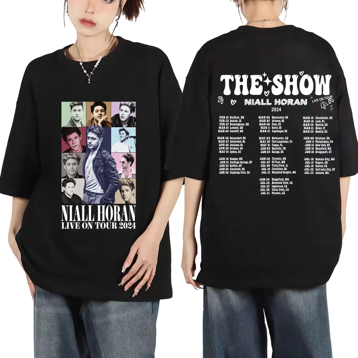 

Singer Niall Horan Graphic T Shirt The Show Live on Tour 2024 Fan Gift T-shirts Fashion Hip Hop Vintage Oversized T-shirt Unisex