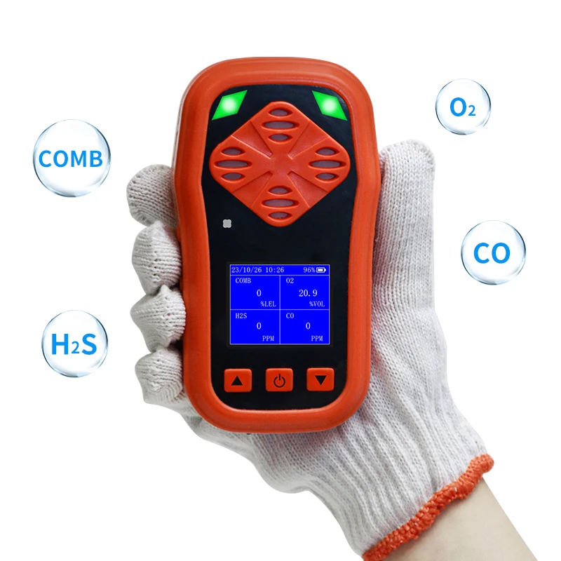 Portable 4-in-1 Gas Leak Detector Handheld Carbon Monoxide (CO) Analyzer with Leak Alarm Combustible Portable Gas Analyzers