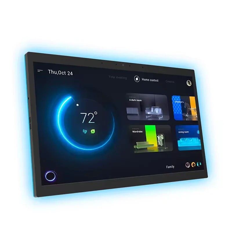 New Smart Home Control Panel 15.6“ Android 14 POE Tablet ,Wall Mount Touch Screen Display,in-built MQTT,with LED lights