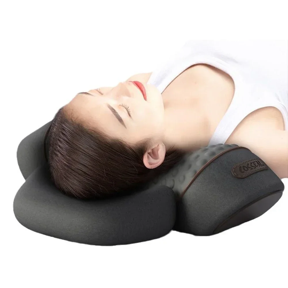 Electric Neck Massage Pillow Heated Vibrating-Shiatsu Masager for Pain Relief Cervical Orthopedic Pillow