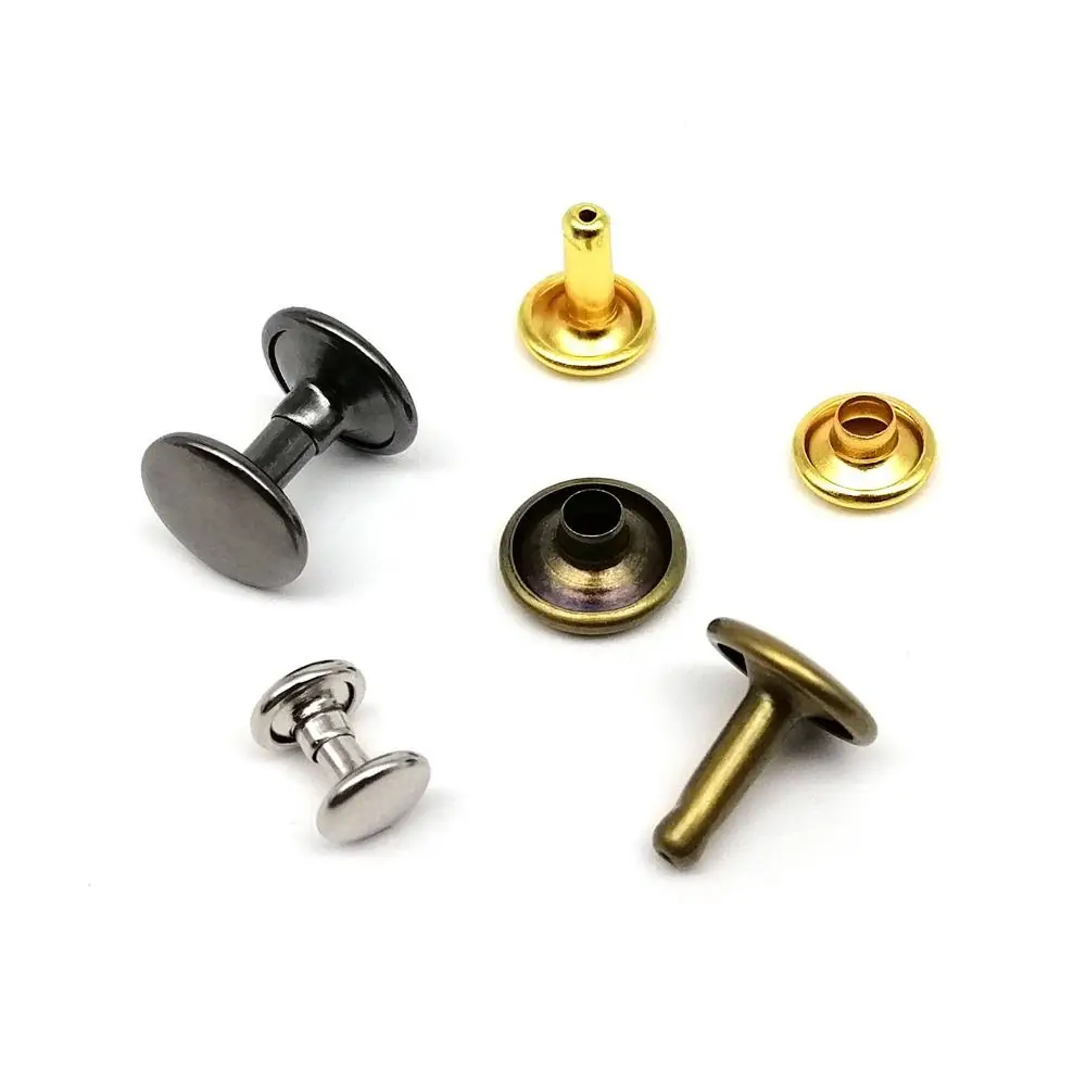 100Sets Leather Collar Decor Rivet Stud 6/8/10mm Double Cap Spot Nail Screw Clothes Accessory Leather Bag Stud