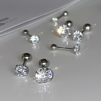 IOGOU 4mm 5mm 6.5mm Sparking Moissanite Earrings Studs For Women Men 100% 925 Silver Plated Rose Yellow Gold Ball Screw Back GRA
