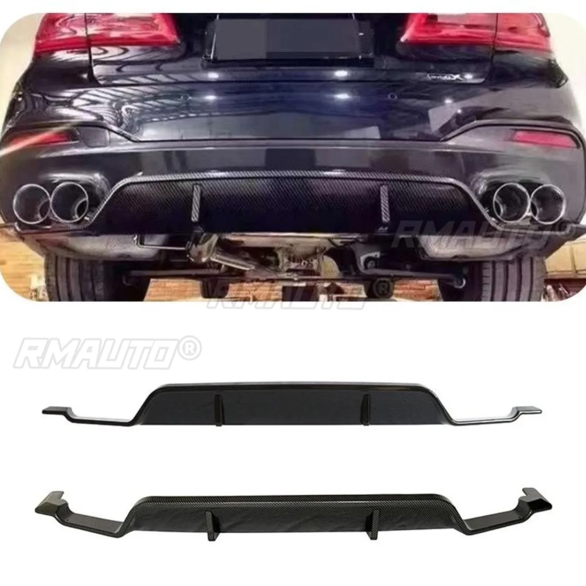 

Car Rear Bumper Spoiler Lip Diffuser Splitter Modification Part For BMW 5 Series G30 G38 2018+ Car Accessories