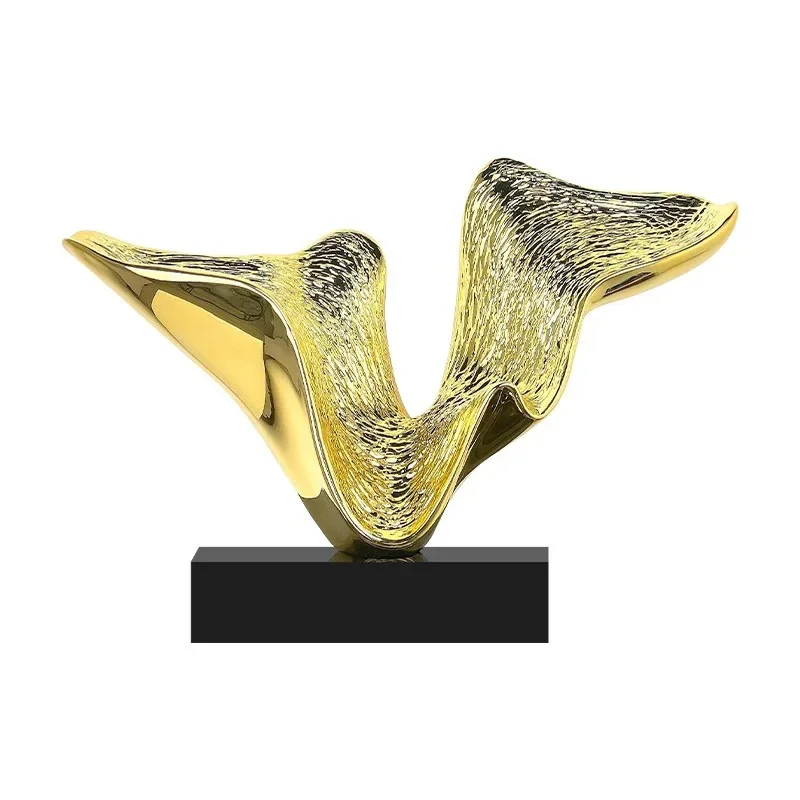 Large abstract sculptures in the hotel lobby, artwork in the aisles, hallways, and living room floor decorations