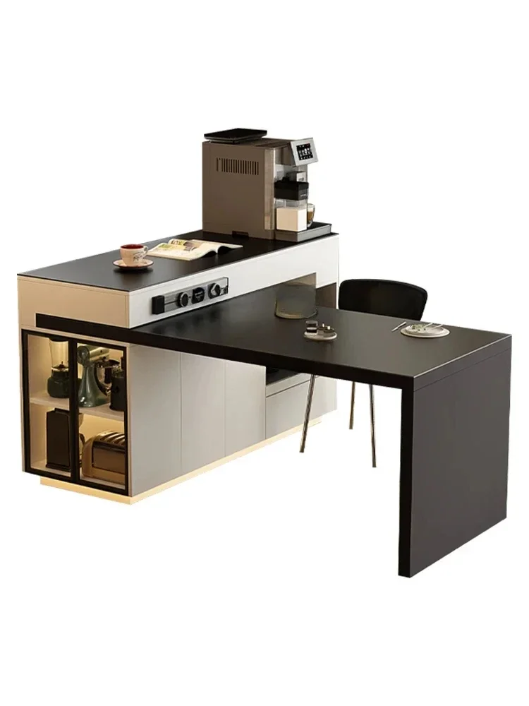 Kitchen Island Dining Table Integrated Household Rotating Retractable Stone Plate Medium Kitchen Island Open Small Apartment
