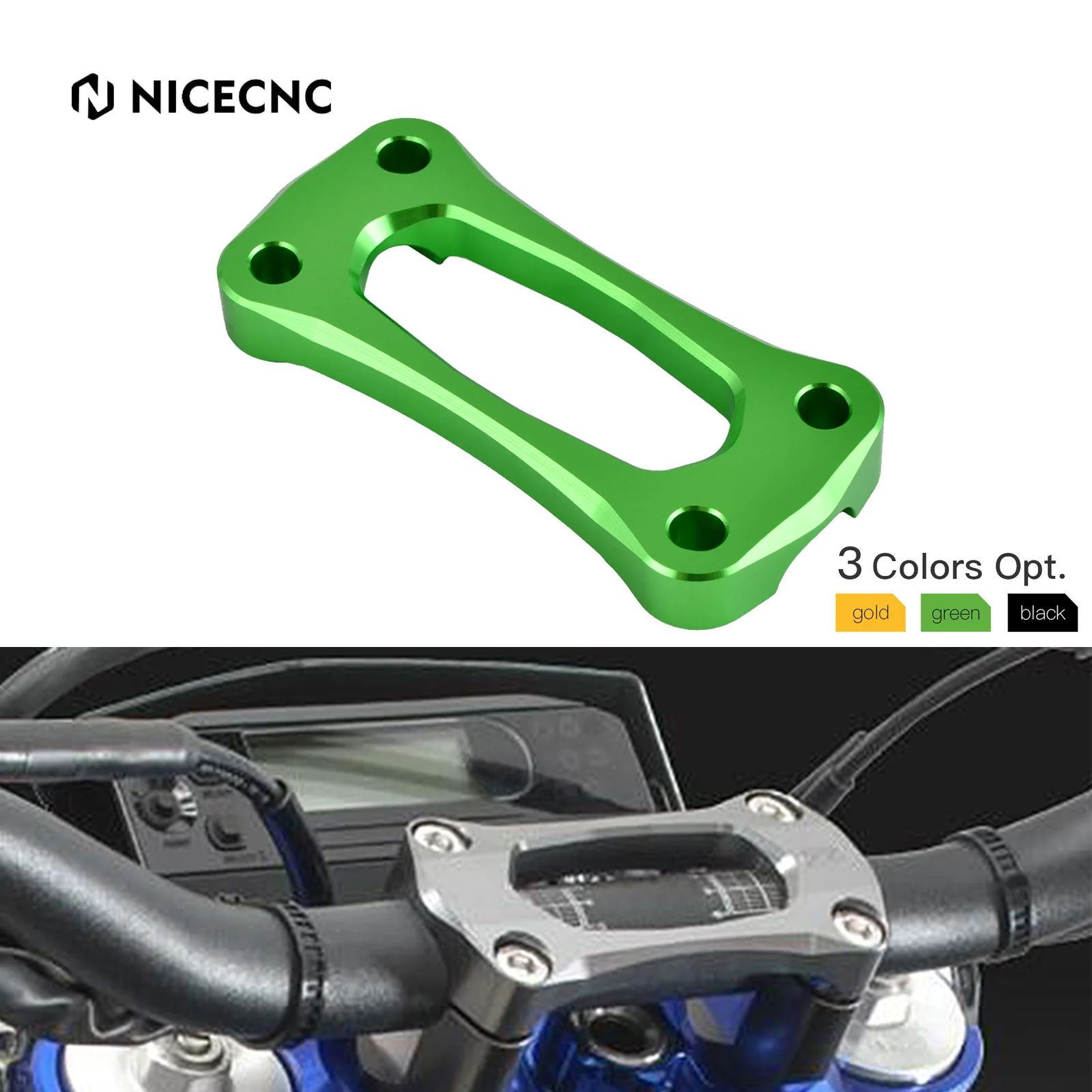 

NiceCNC 22MM Handlebar Stabilizer Mount Riser Clamp For Kawasaki KX 125 250 450 250F 450F Suzuki RM 125 250 RMZ250 DRZ 400S 400R