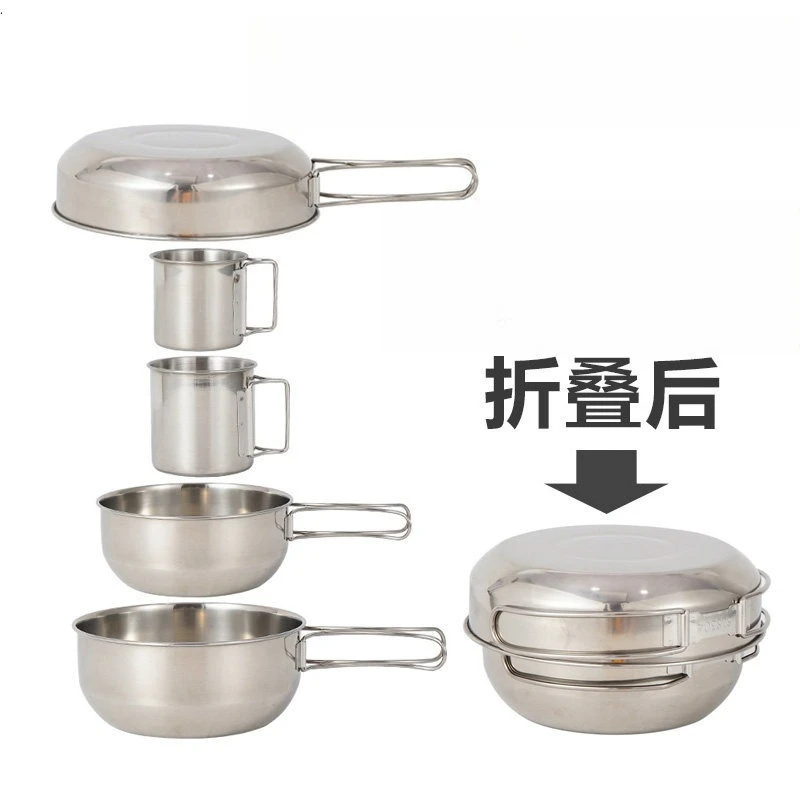 Outdoor Tableware Portable Set Camping Folding Bowls, Chopsticks, Cups Picnic Kitchen Utensils Camping Equipment Supplies
