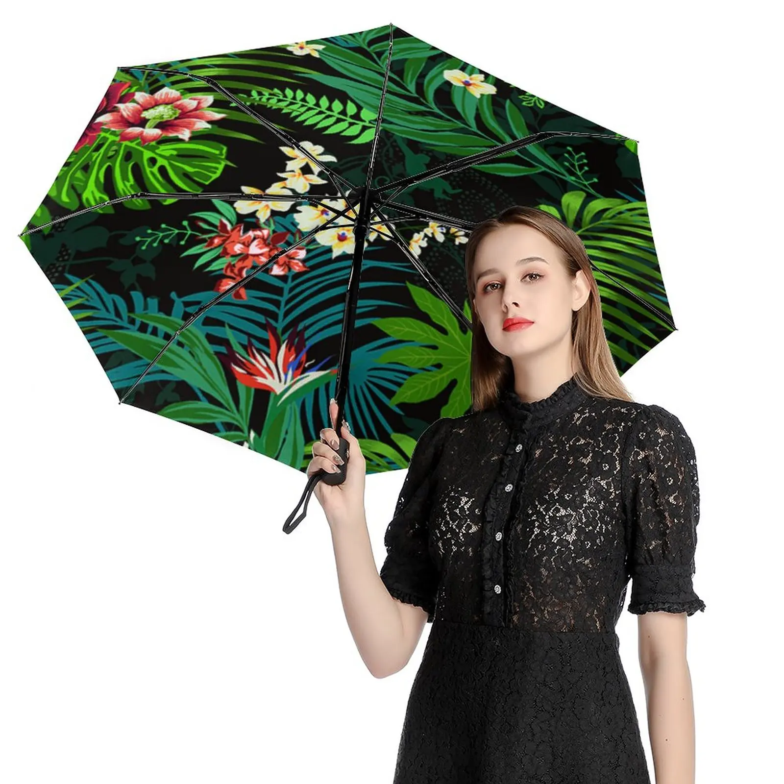 

Automatic Umbrella Rain Sun Rain Anti Uv Windproof Beach Umbrella Girl Parasol Folding Parasol Umbrellas Rain Women Portable38