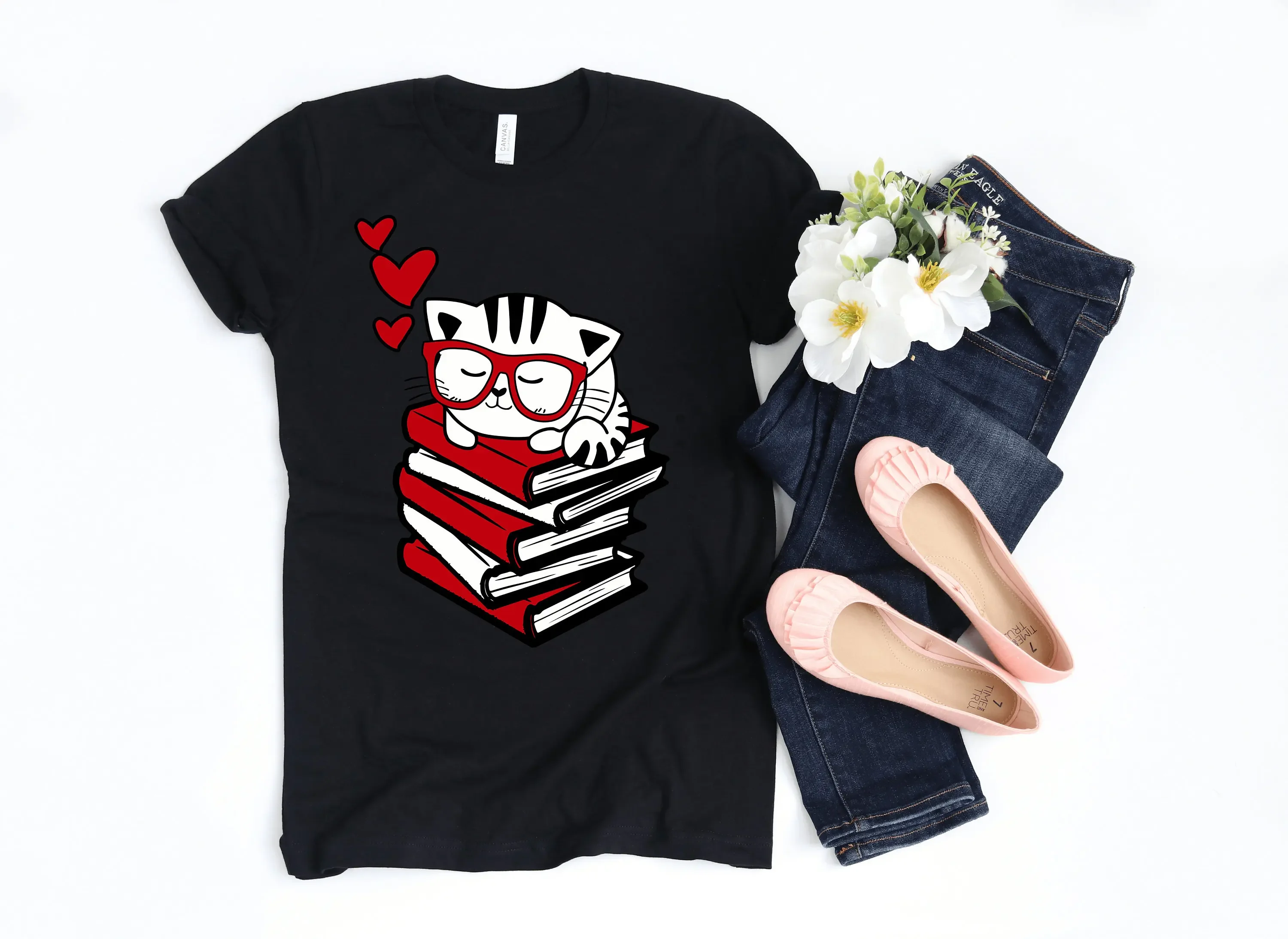 

Футболка с котом Любитель книг Кошки и книги Книжный червь
