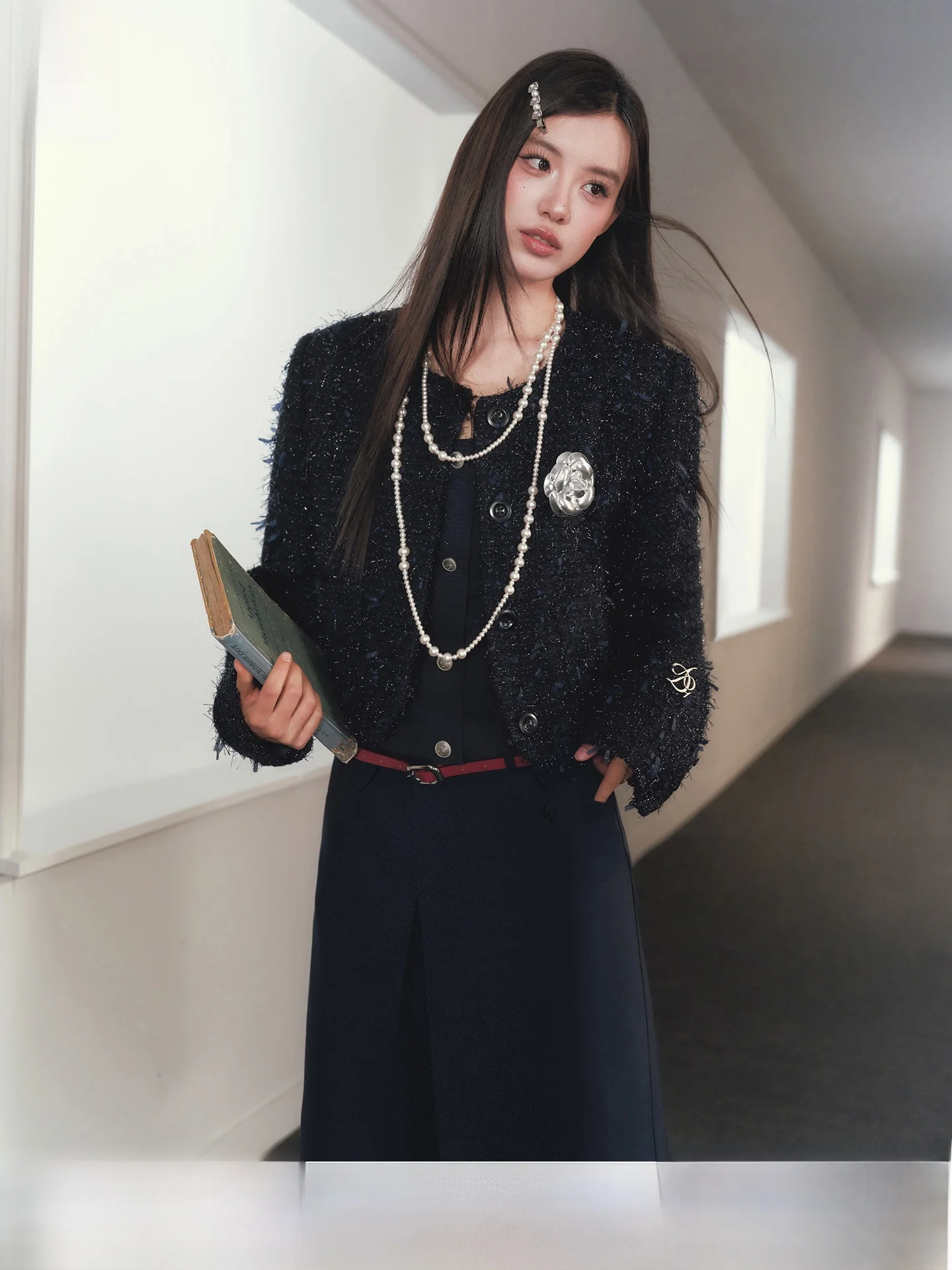 

Классический круглый кардиган Ele Ne Ort для женщин, свободный крой, премиум-качество, винтажный стиль, открытый фасон, смесь полиэстера