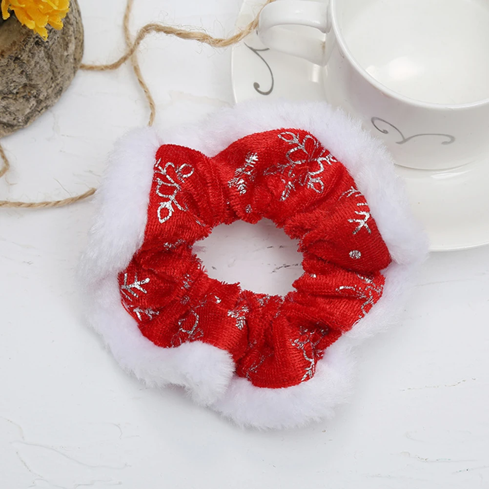 

6pcs Christmas Hair Accessories Sausage Scrunchies Elastic Headb s for Women Girls Red Ponytail Holders Thick Hair