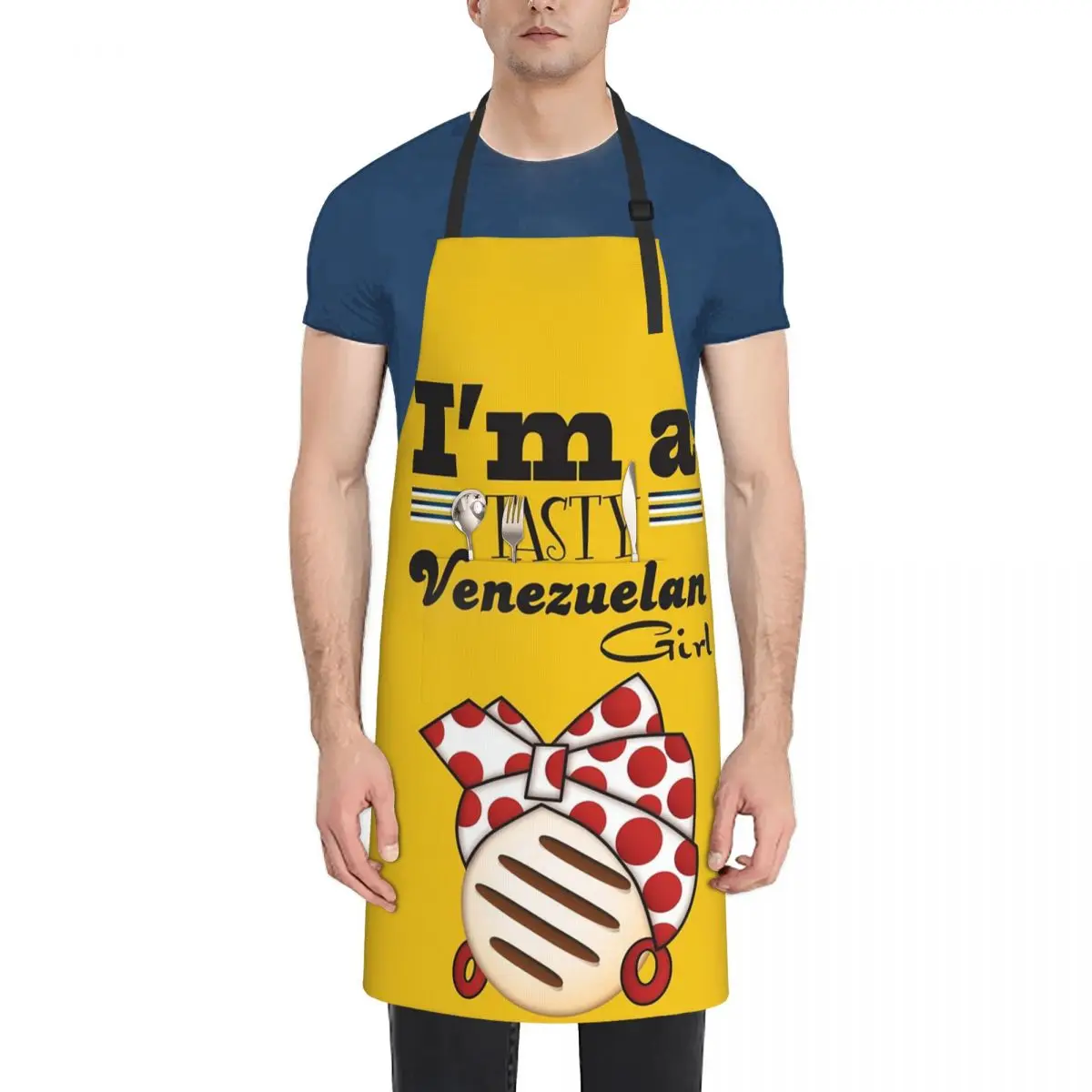 Arepa Venezuela Im A Tasty Venezuelan Girl Aprons Chef Cooking Cuisine Tablier Kitchen Cleaning Pinafore for Women Men Gardening