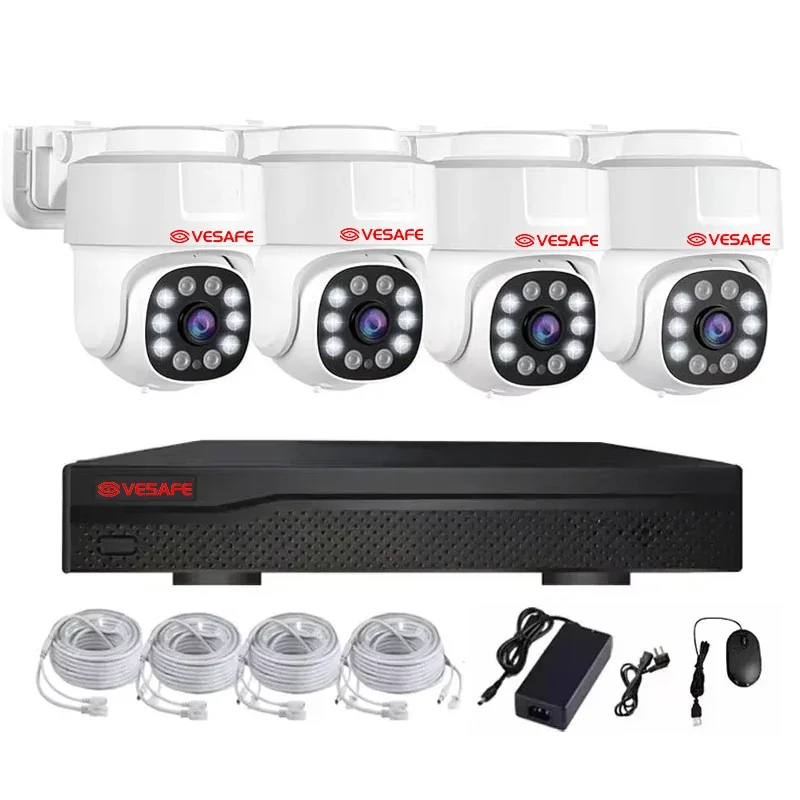 

Vesafe 360 Degree Surveillance 3MP 4 8 Channel 8ch Wifi Wireless Poe Nvr Set Alarm Home Security Cctv Camera System