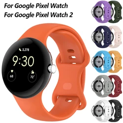 Original Silicone Strap for Google Pixel Watch Metal Buckle Silicone Watch Strap Butterfly Full Cover Band Google Pixel Watch 1/