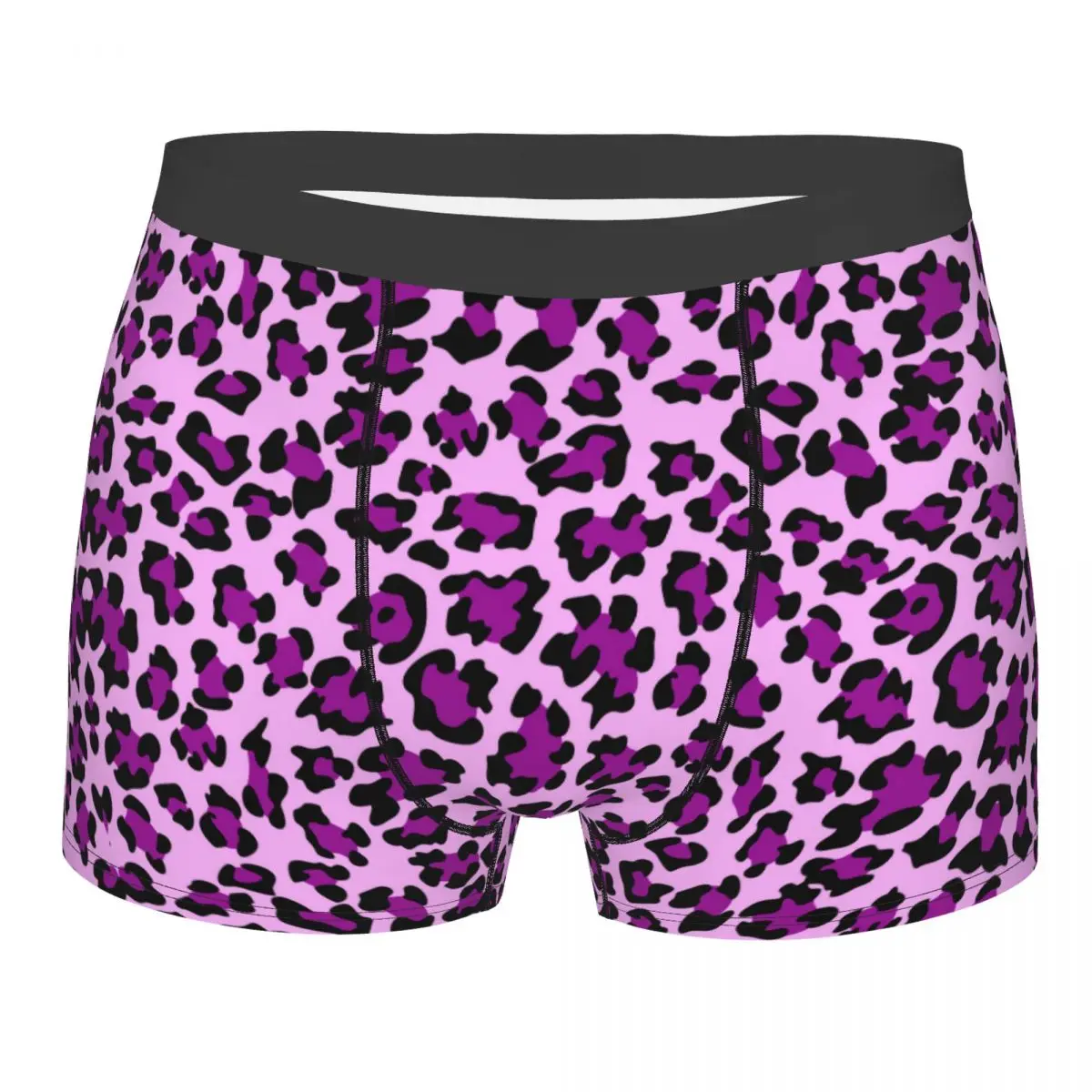 

Cute Purple Leopard Print Underwear Men Printed Customized Animal Seamless Boxer Shorts Panties Briefs Breathable Underpants