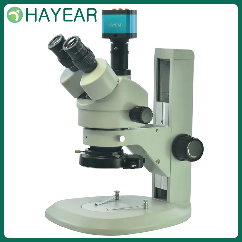 

Inspection Zoom Microscopes 7X-45X Trinocular Stereo Microscope + 14MP HDMI 1080P USB Industrial Camera + 144 LED Light for LAB