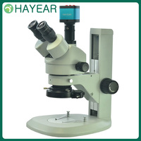 Inspection Zoom Microscopes 7X-45X Trinocular Stereo Microscope + 14MP HDMI 1080P USB Industrial Camera + 144 LED Light for LAB