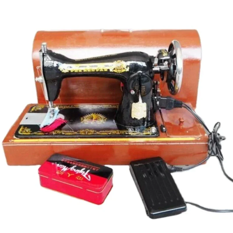 Suitcase Sewing Machine Suitcase Home Sewing Machine Vintage Portable Wooden Case Hand Crank or Electric