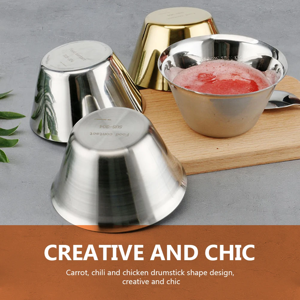 

Stainless Steel Sauce Dish Anti-Corrosion Kitchen Supplies Small Dipping Serving Cup For Home Restaurant Hotel Use Salad Rice