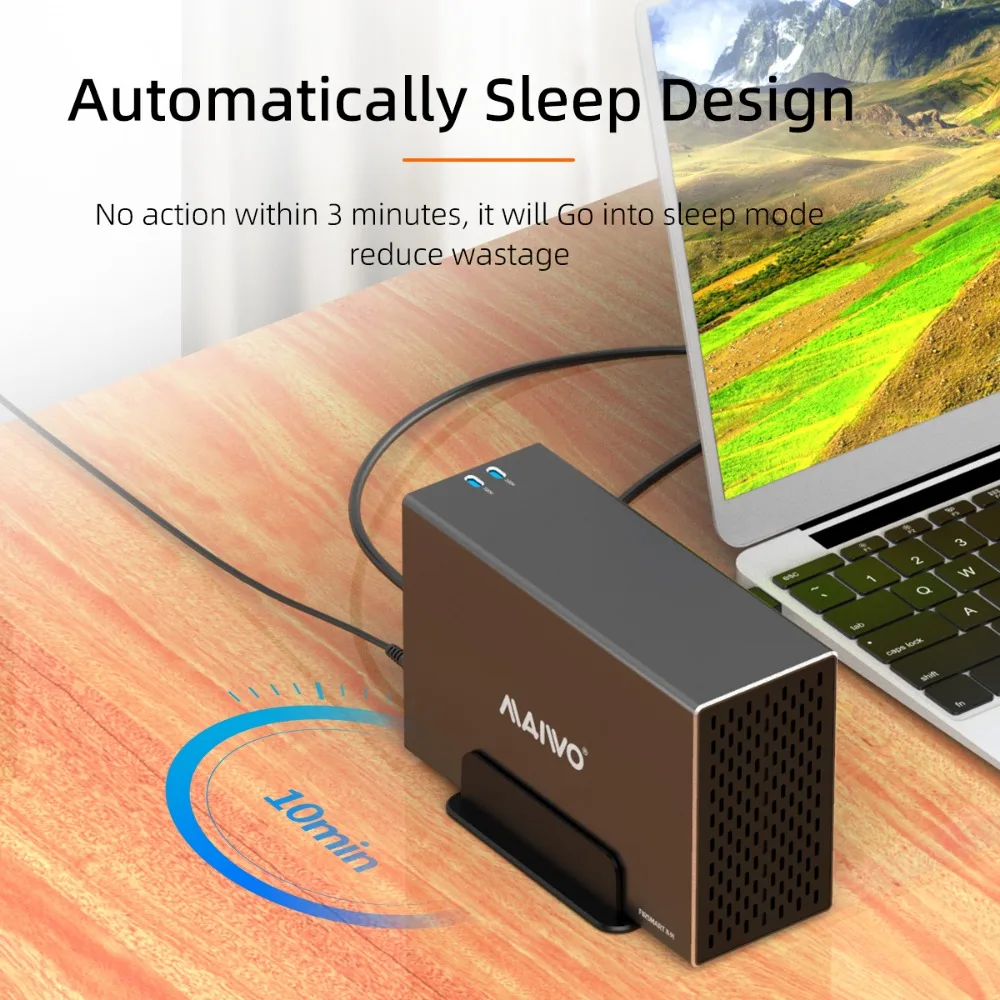 Maiwo 2.5/3,5 Zoll Dual Bay externes Festplatten gehäuse mit 4 Raid HD Array Sata zu USB 3,0 Festplatte Docking station – Detail 10