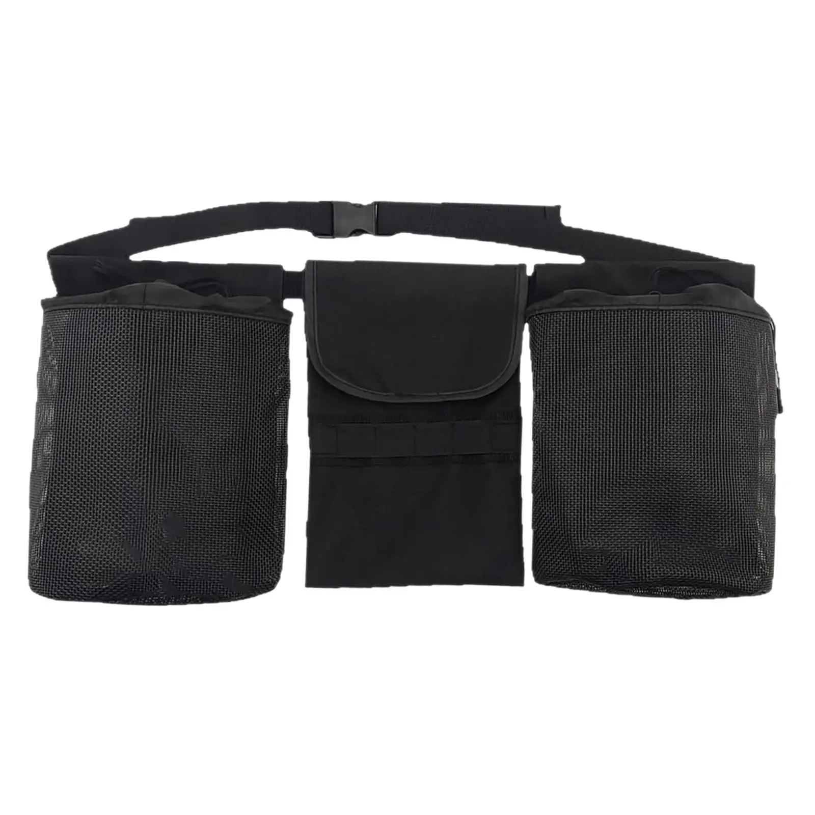 Adjustable Waist Bag Rock Collecting Pouch High Capacity Mesh Storage for Hiking Biking Fishing Commuting
