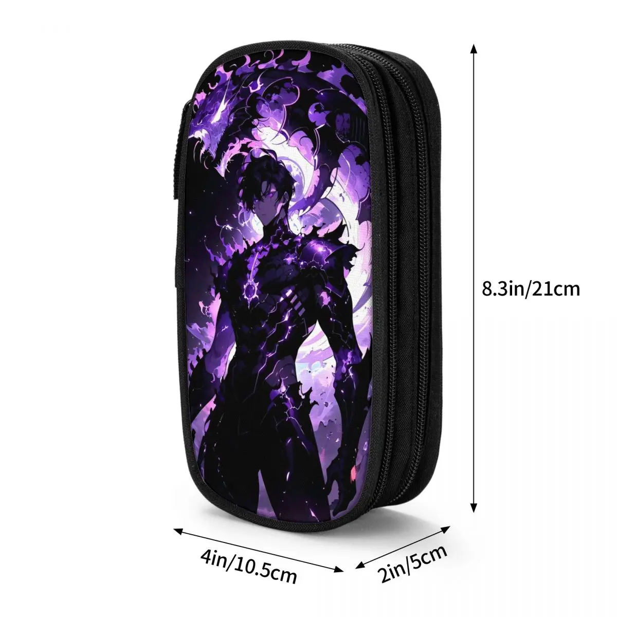 クラシックソロ S-ung Jin-woo レベリング鉛筆ケースアニメ鉛筆ポーチペンボックス子供大型収納袋スクールギフト文具