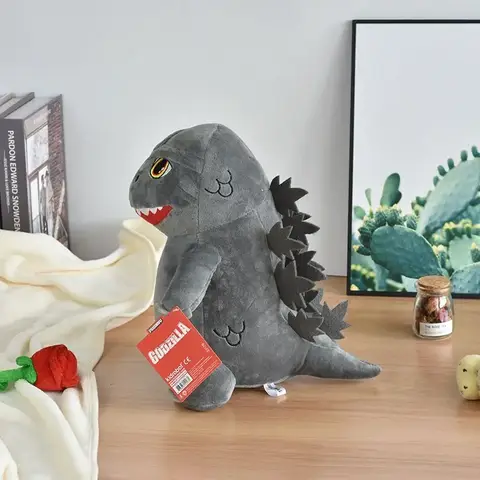 Godzilla Hand Puppet Toy, bonecas fofas de pelúcia macia, decoração do sofá, presente da coleção, versão Q, novo, 20cm, 2024