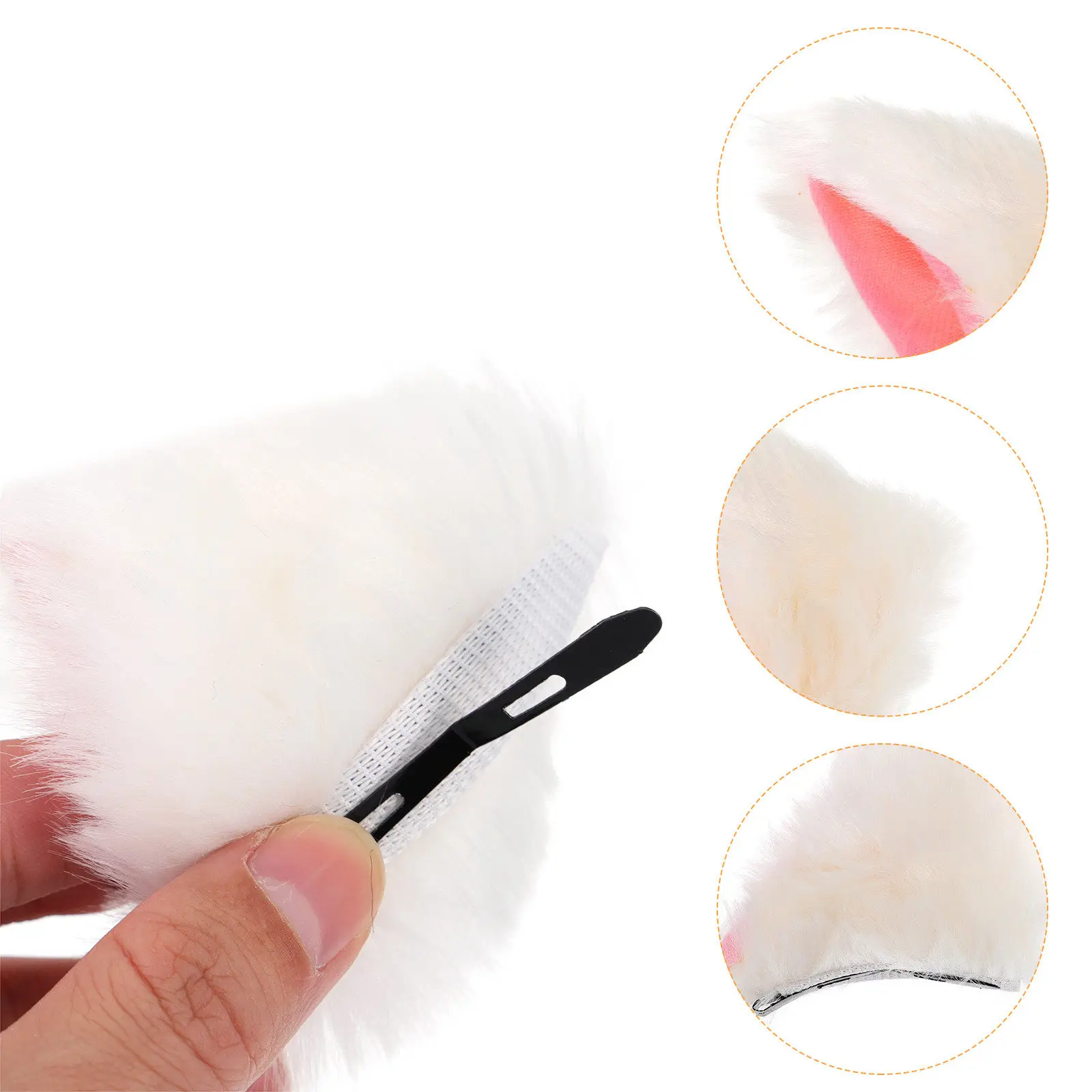 

4Pairs Cat Ear Hair Clip Cute Cartoon Style Comfortable Breathable Hairpins for Party Cosplay Daily Use Hair Accessories