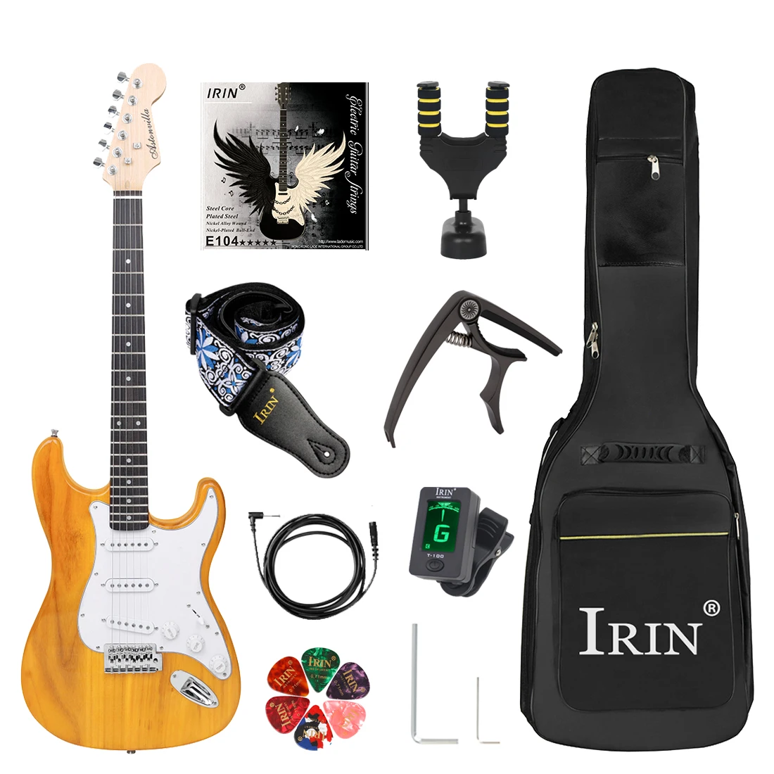 

Astonvilla 39 Inches Electric Guitar 21 Frets Professional ST Electric Guitar Set with Case Guitar Accessories for Practice