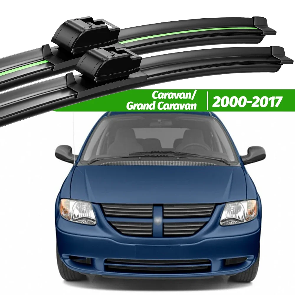 

For Dodge Caravan Grand Caravan 2000-2017 2pcs Front Windshield Wiper Blades 2005 2009 2013 2016 Windscreen Window Accessories