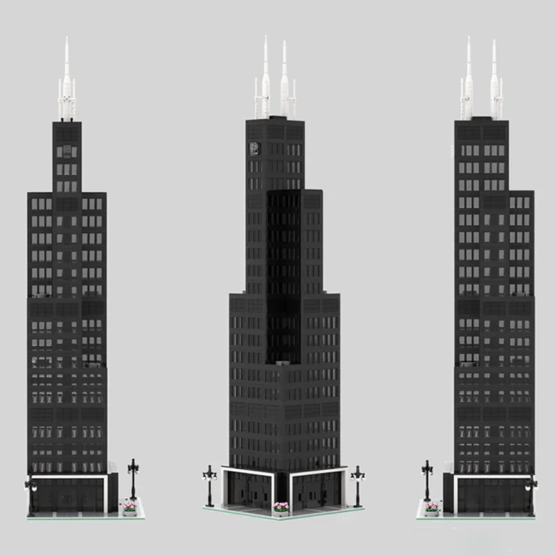 

3146 шт. MOC модульные Sears Tower Chicago Skyscraper модель, набор строительных блоков, модульная архитектура, стиль, игрушки «сделай сам», подарок