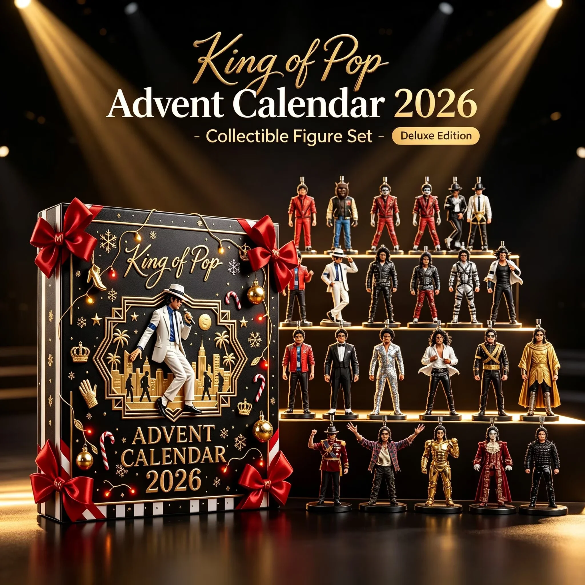 2026 Michael Jackson Christmas Advent Calendar Classic Stage 2D Acrylic Hanging Figurine Xmas Tree Decor Gift for Music Fans