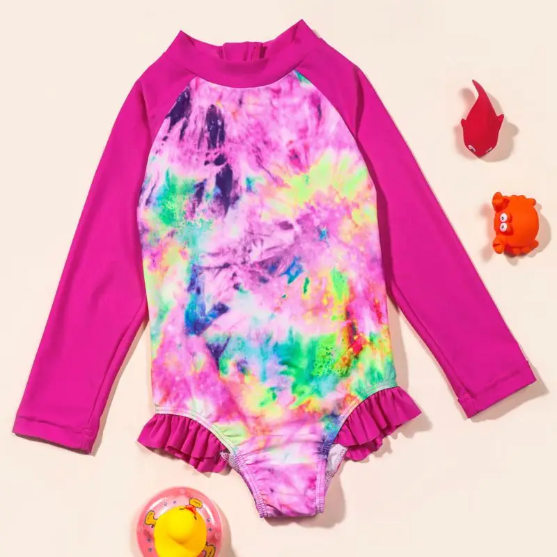 

Детский цельный купальный костюм для девочек, модный дышащий купальник с принтом