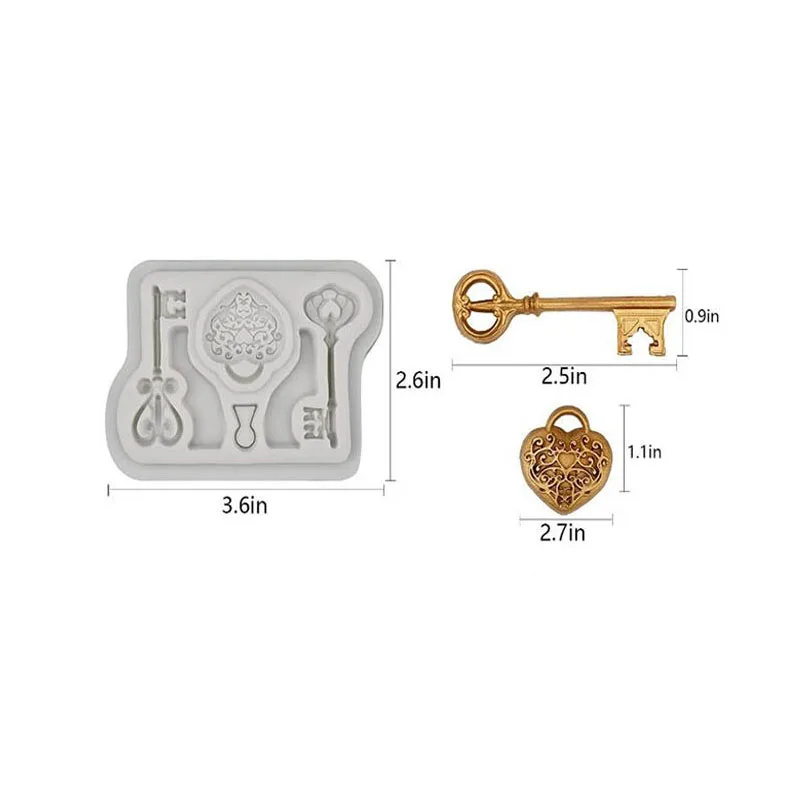 Key Lock Core Silicone Mold  DIY Party Cake Decorating Tools Candy Chocolate Gumpaste Moulds