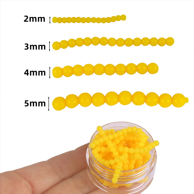 1 Bottle Corn Bead Soft Bait 2mm 3mm 4mm 5mm Floating Corn Bead Grass Carp Bait Silicone Soft Plastic Artificial Lure For Tackle