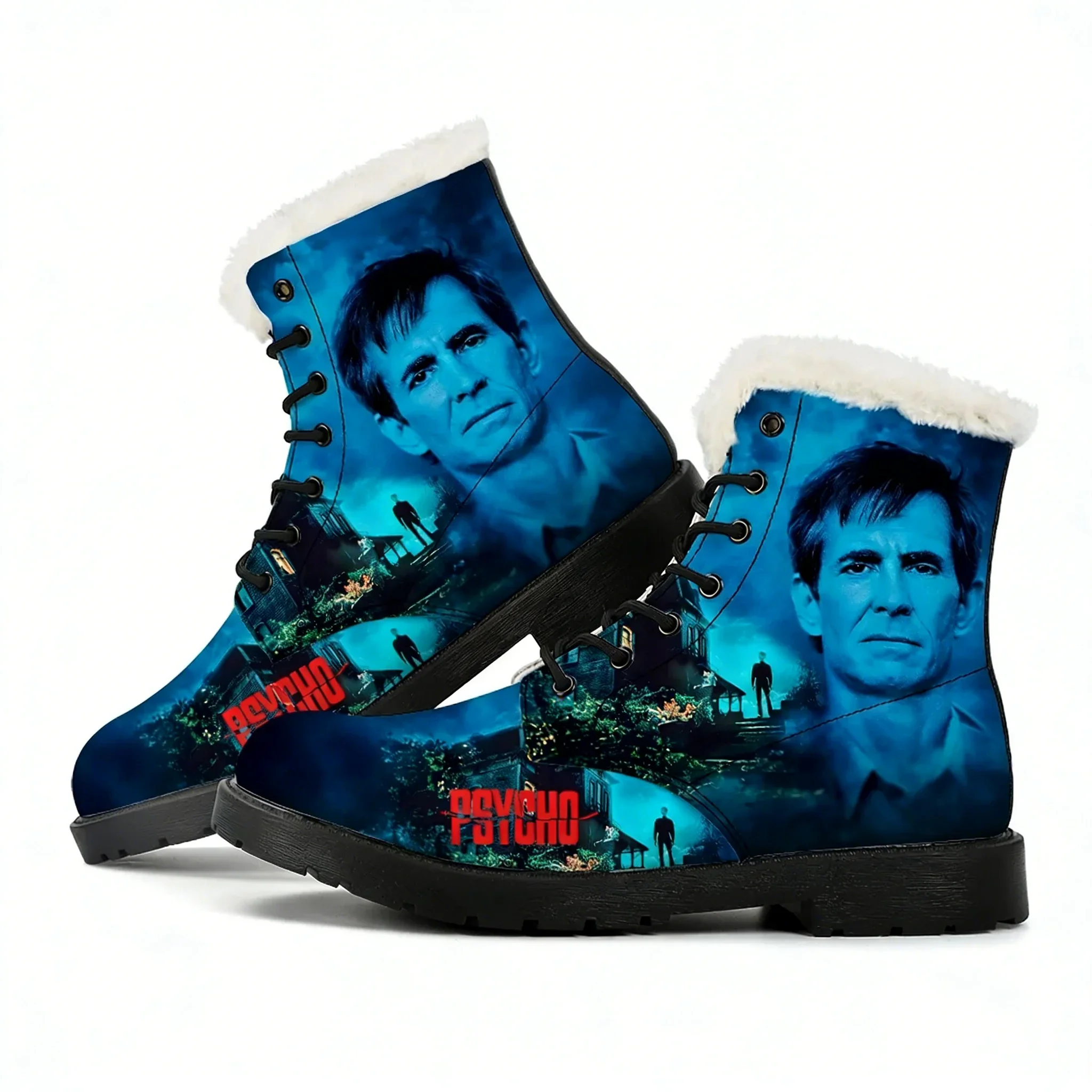Psycho Plush Boot Men Women Teenager Casual Shoe Outdoor Warm Boot High Quality Personalized Fashion Pattern Custom Made Shoes
