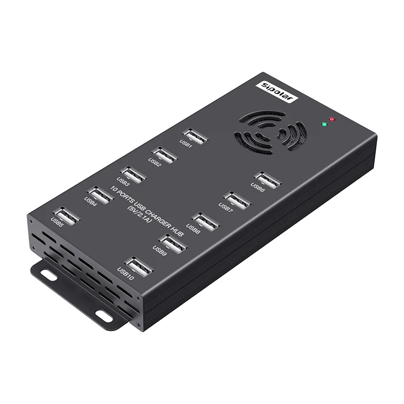 Sipolar A-400 10 Port Usb Hub Computer Fan Hub Industrial Usb Hub 2.0 Phone Docking Station