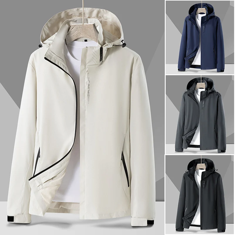 Fashion Zipper Embroidery Letter Business Hooded Coats Men's Clothing 2024 Spring Autumn New Loose All-match Tops Casual Jackets