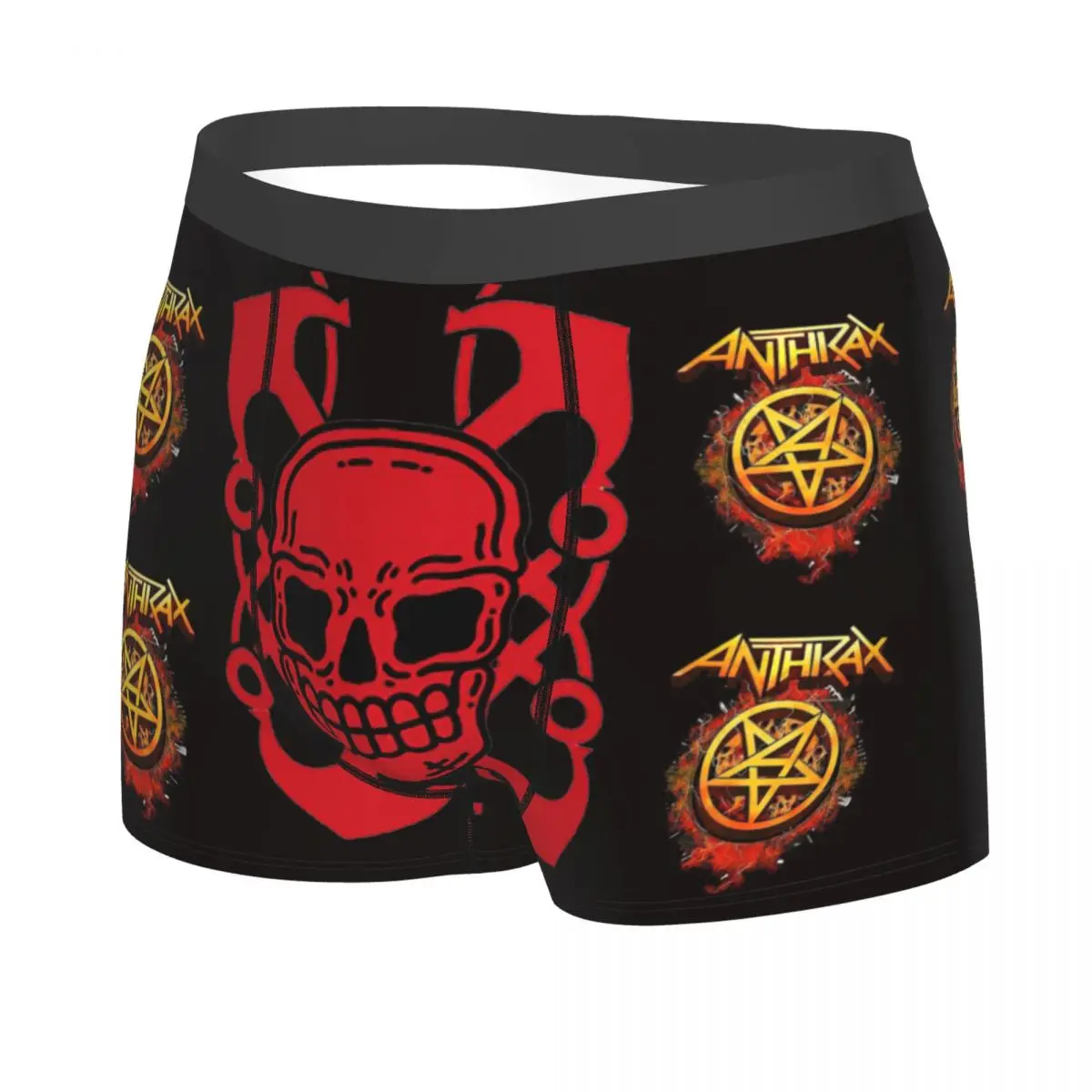 Imagine Cute skull ANTHRAX BAND Men Boxer Briefs Underpants Highly Breathable Top Quality Gift Idea