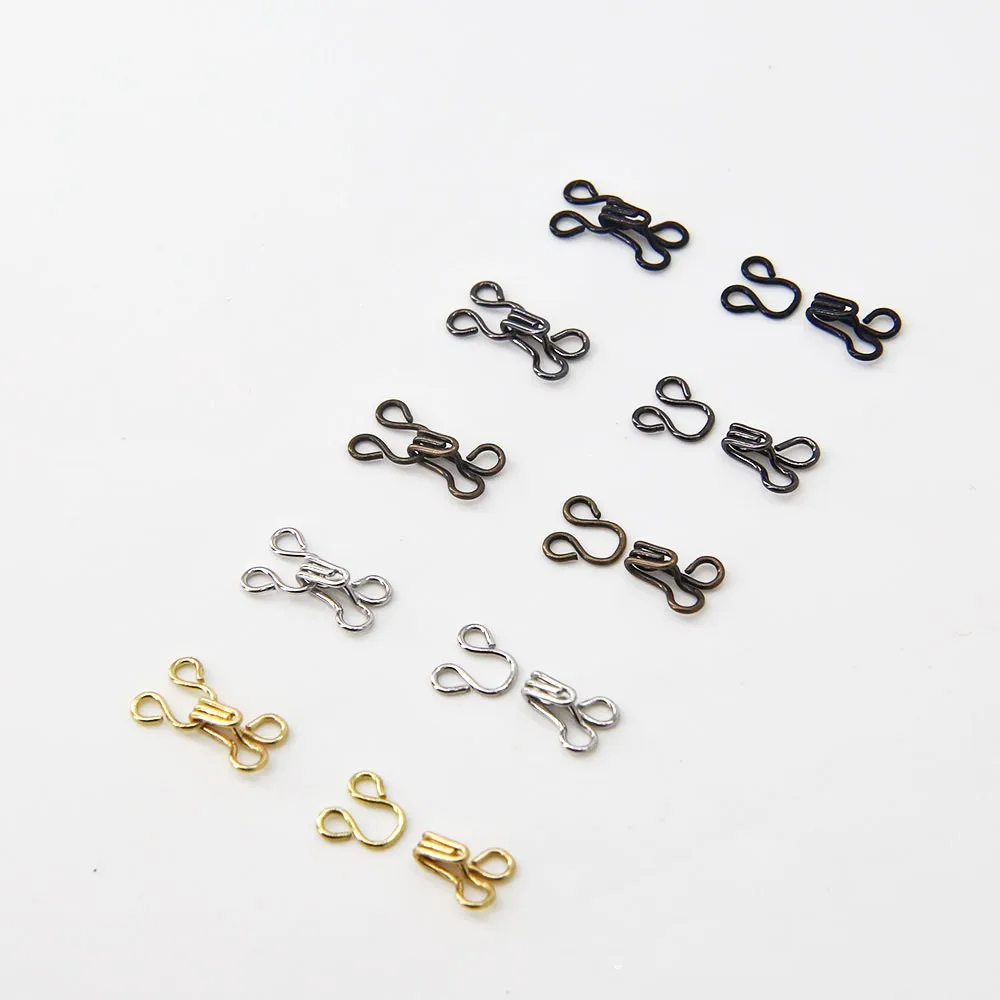 100sets/pack 0# Mini Invisible Bra Underwear Sewing Hooks Eyes Metal Buckle Button Collar Doll Clothing Sweater Accessories