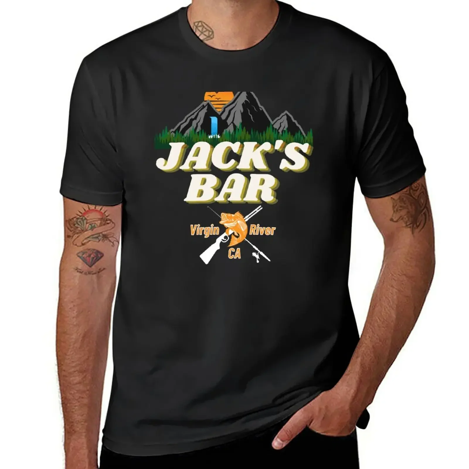 

New Jack's Bar Virgin River, California T-Shirt t shirt man Tee shirt mens tall t shirts