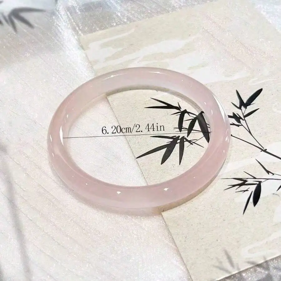 

Pink Glass Bangle Bracelet For Women, Casual Style Gift Jewelry