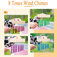 Orff 8 Tones Wind Chimes Hand Bells Aluminium Solid Wood Chimes Childhood Early Education Toys Gifts Percussion Instrument