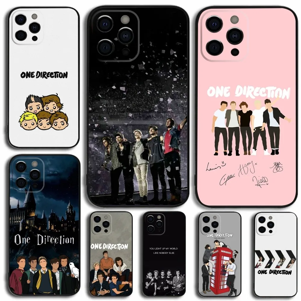 Funda de teléfono Band O-One Direction para iPhone 16,15,14,13,12,11,Pro,X,XS,Max,XR,Plus,Mini cubierta negra suave