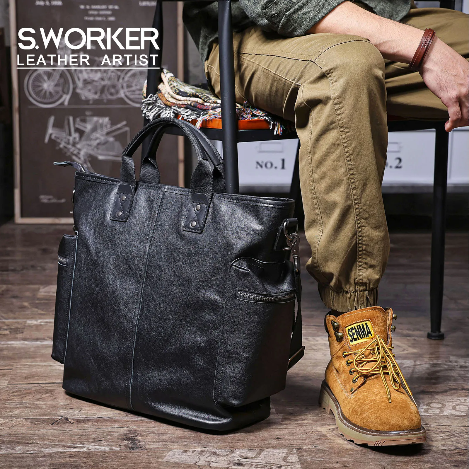 Brifecase de cuero genuino para hombre, bolsos para ordenador portátil de 15 pulgadas, bolso de Cuero de vaca Simple, cu