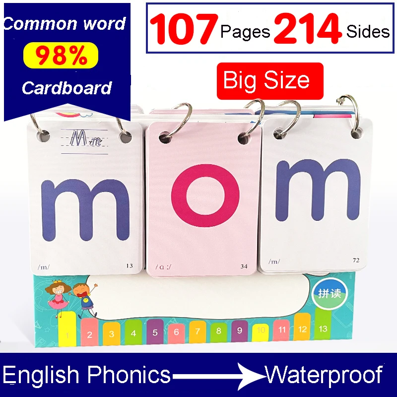 English Phonics Spelling Desktop Calendar Learning Language Words Flash Cards Education Toys for Children Kids Gifts Montessori