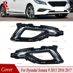 R-AUTO Front Bumper Fog Lamp Cover Cover Frame Fog Light Grill Car Fog Light Cover Grille For Hyundai Sonata 9 2015 2016 2017